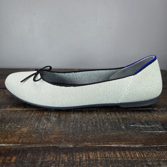 NEW Rothys The Ballet Flat Bow Womens 9 Flats Slip On Ballet Shoes Silver White - Picture 7 of 11